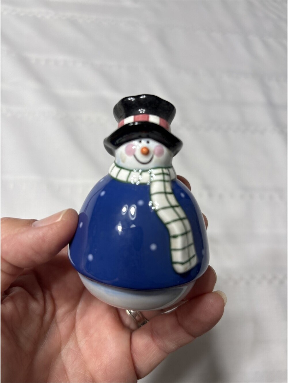 Vintage Snowman Candle Snuffer Used Holiday Decor Frosty Christmas